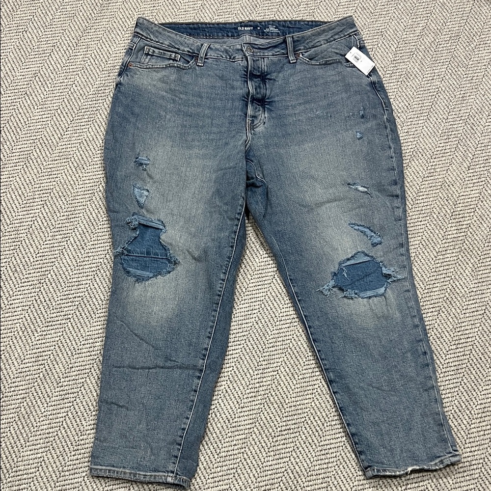 Old Navy Blue Distressed Ankle Jeans NWT